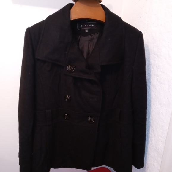 Manteau/Blouson Trussardi Jeans - Taille 44 - Laine Noire - Occasion Très Bon état - Style Cappotto Italien